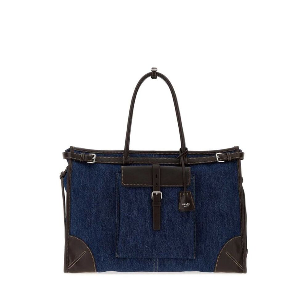Prada Men Denim Prada Bonnie Shopping Bag